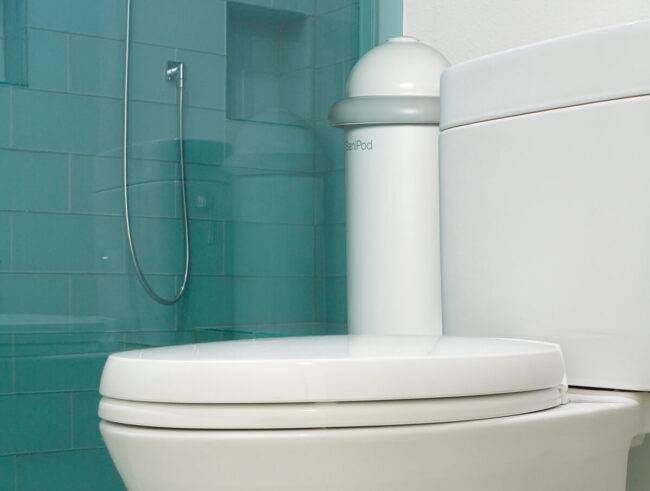 The Pod Classic Auto installed beside toilet in shower washroom