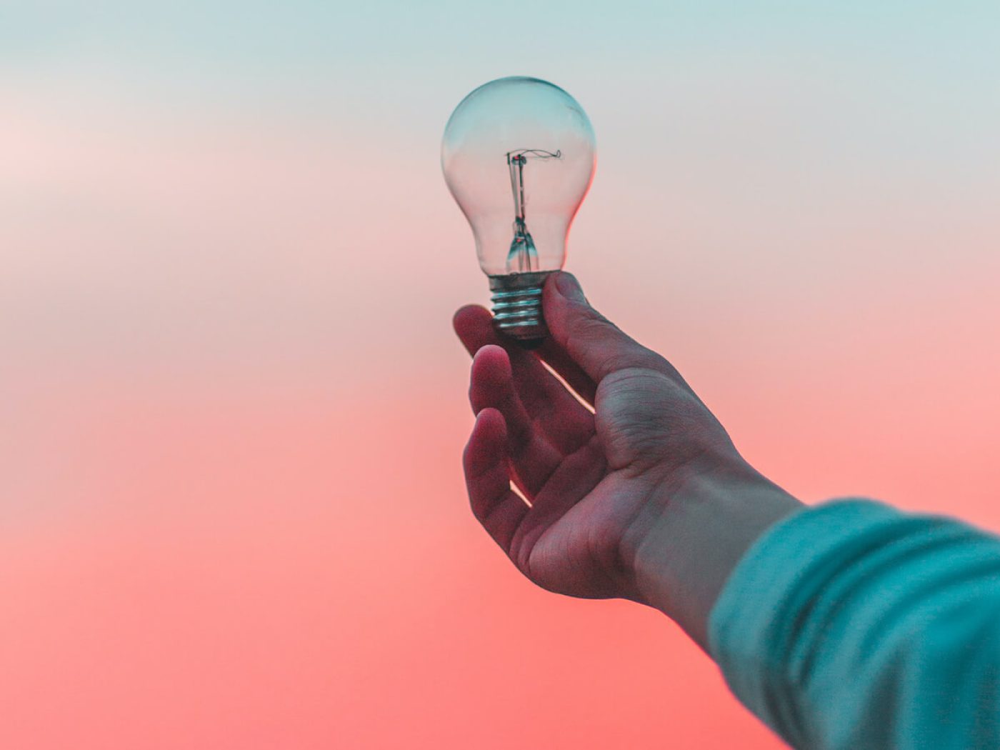 Person holding lightbulb