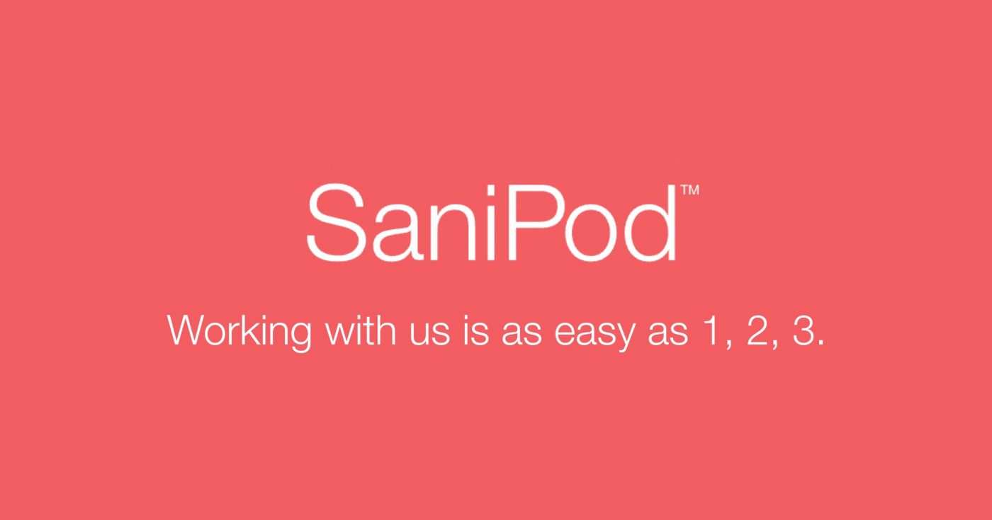Working with SaniPod is as easy as 1, 2, 3.