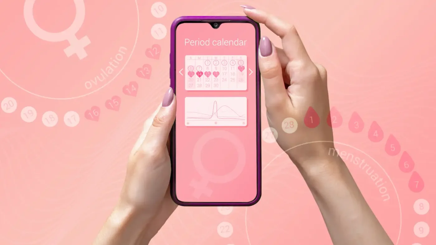 Phone with Period Tracker App